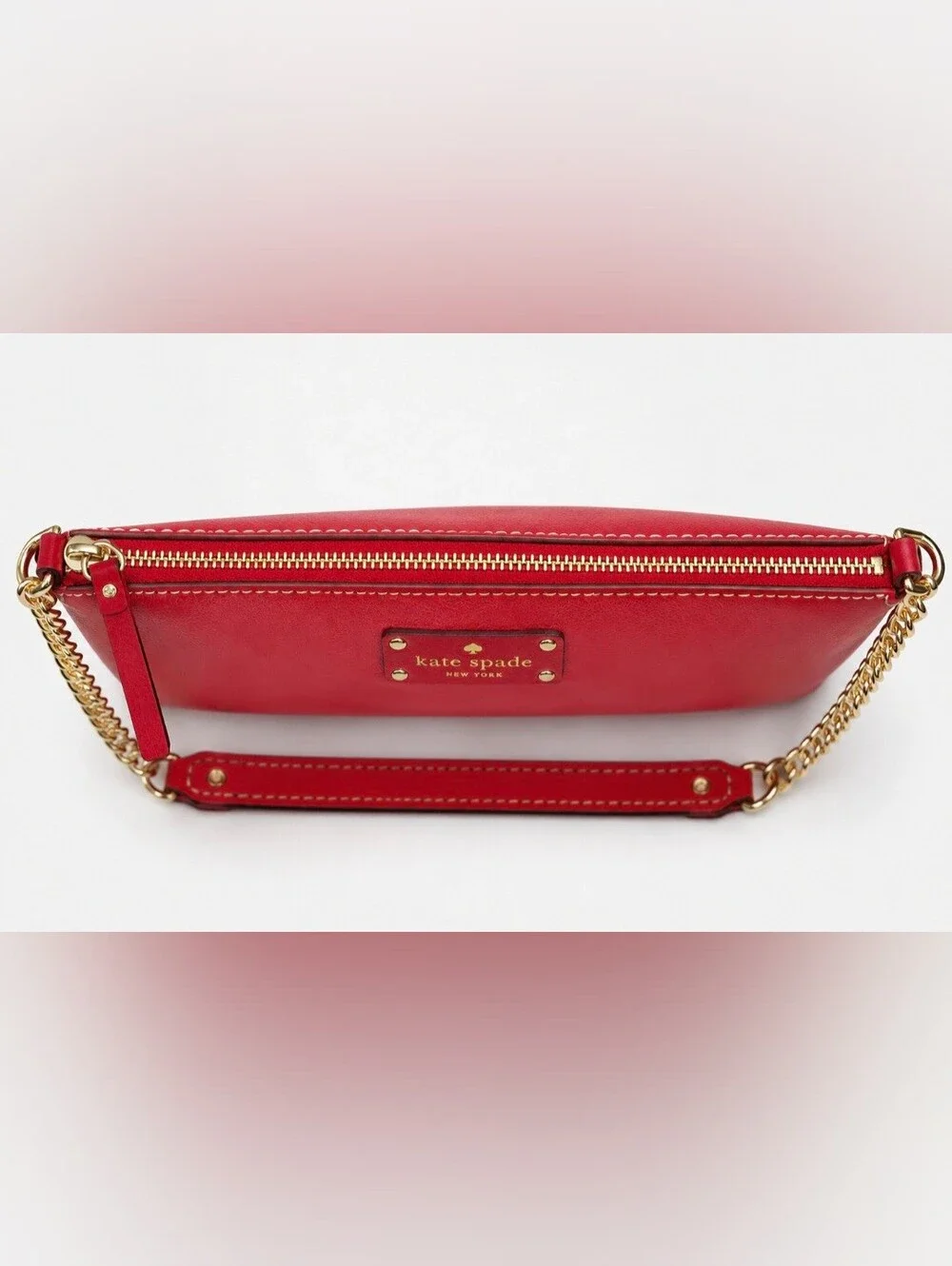 Kate Spade Wellesley Hanna Pebbled Leather Shoulder Bag Geranium Red Purse